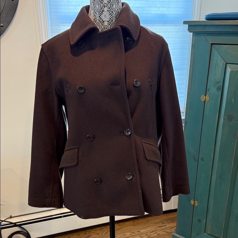 J. Crew Dark Brown Peacoat